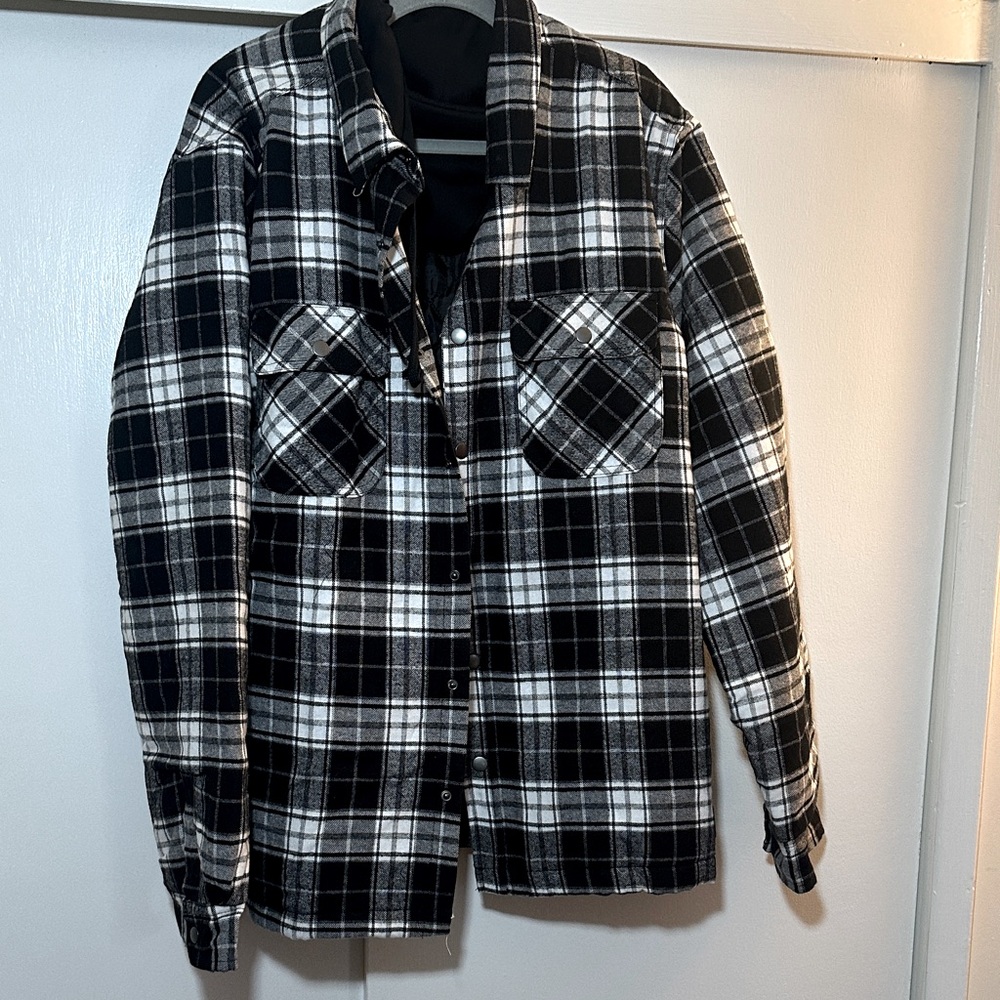 Classic Black and White Plaid Men's Jacket